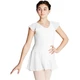 Capezio flutter sleeve dress, costum de balet cu fustă - Alb