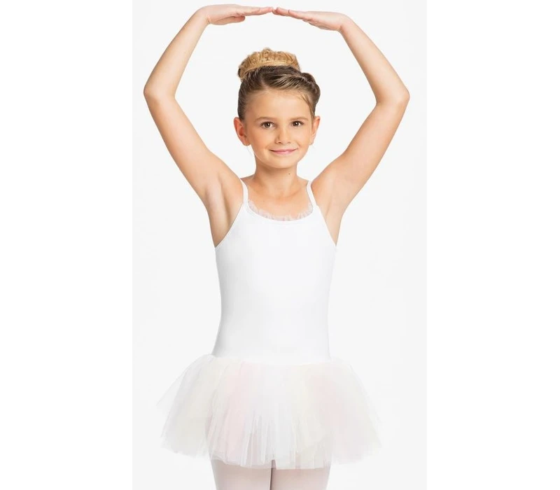 Capezio Parfait, costum de balet pentru copii cu fusta tutu - Alb