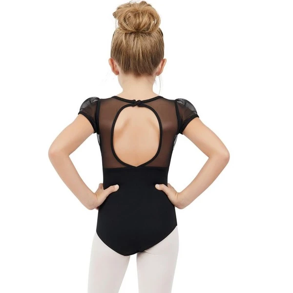 Capezio puff sleeve keyhole back leotards, costum de balet pentru copii