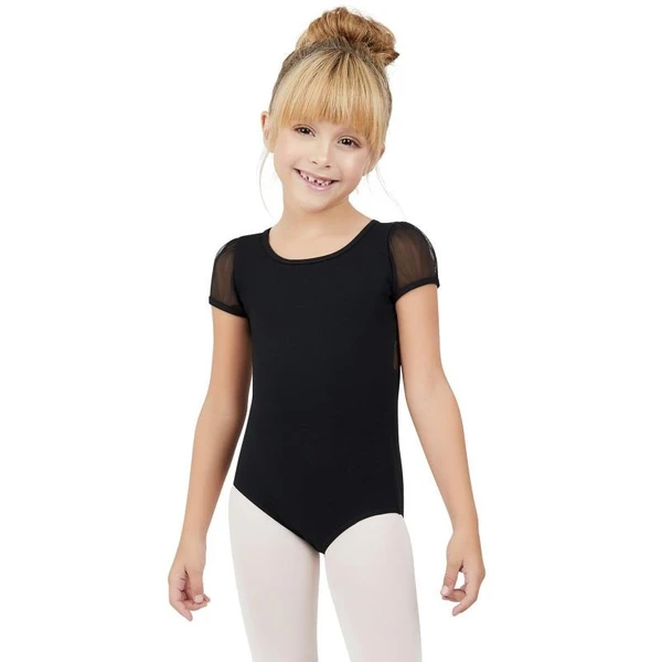 Capezio puff sleeve keyhole back leotards, costum de balet pentru copii