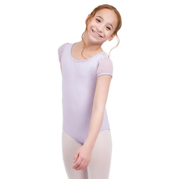 Capezio puff sleeve keyhole back leotards, costum de balet pentru copii