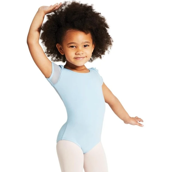 Capezio puff sleeve keyhole back leotards, costum de balet pentru copii