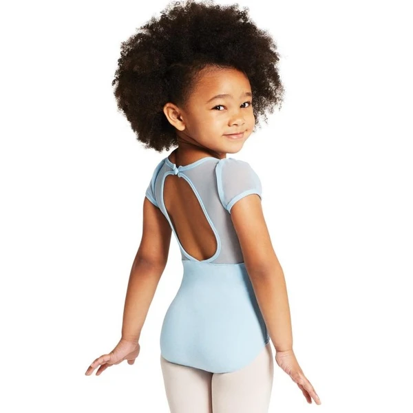 Capezio puff sleeve keyhole back leotards, costum de balet pentru copii