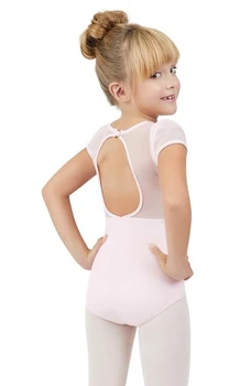 Capezio puff sleeve keyhole back leotards, costum de balet pentru copii