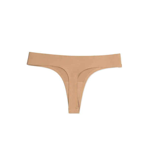 Capezio Seamless Thong, tanga bej pentru femei fără cusături 