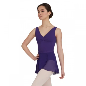 Capezio Tactel V Neck Leotard, costum de balet cu bretele late