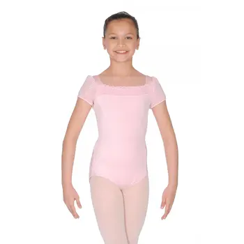 Capezio puff sleeve Leotard, costum de balet stralucitor