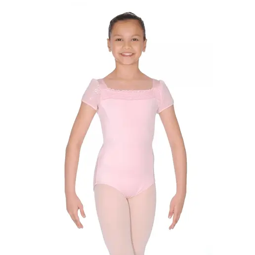 Capezio puff sleeve Leotard, costum de balet stralucitor