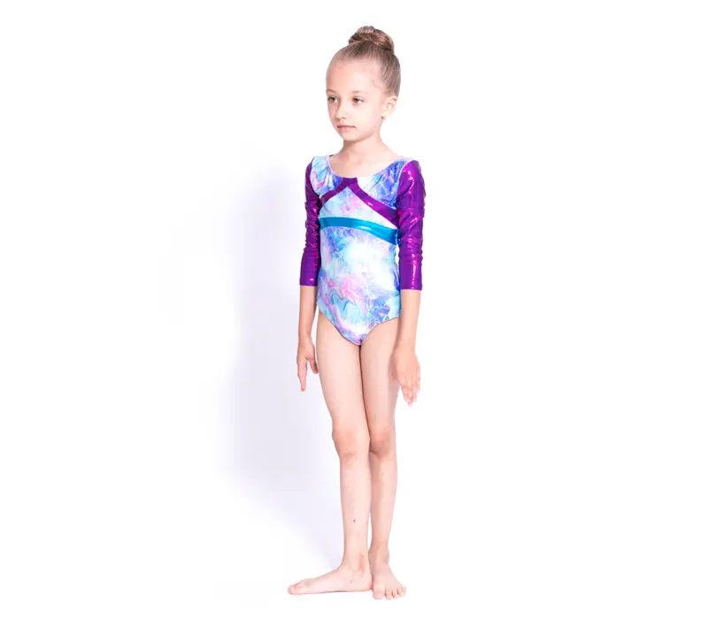 Capezio Gymnastics Arch Back, dres de gimnastică pentru copii - Capezio Laser lights blue