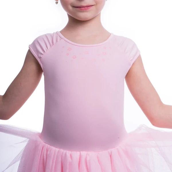 Mirella M1538C Flower Burst, dres pentru copii cu fustiță tutu Mirella M1538C Flower Burst, dres pentru copii cu fustiță tutu