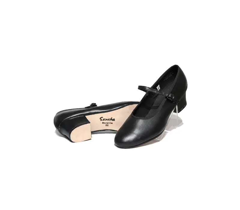 Sansha Moravia, pantofi de caracter - Negru
