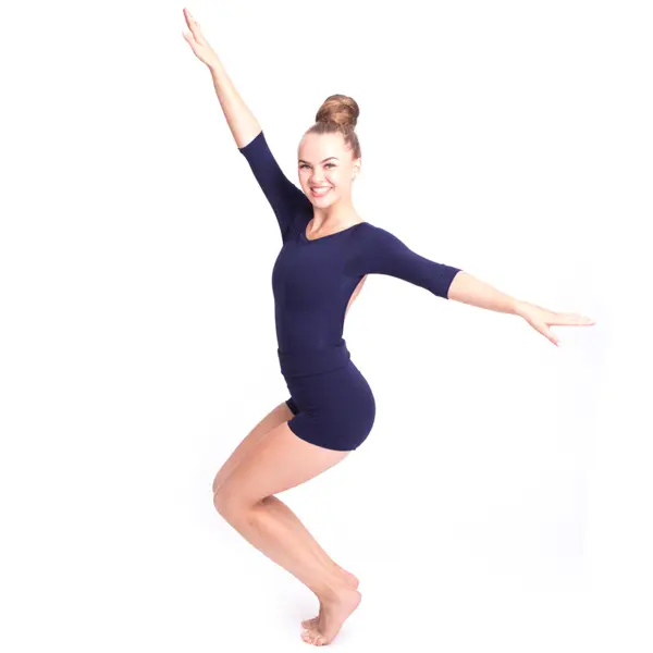 Capezio boatneck 3/4 sleeve Leotard, costum de balet