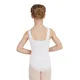 Capezio Leotard, costum de balet pentru copii cu bretele late - Alb